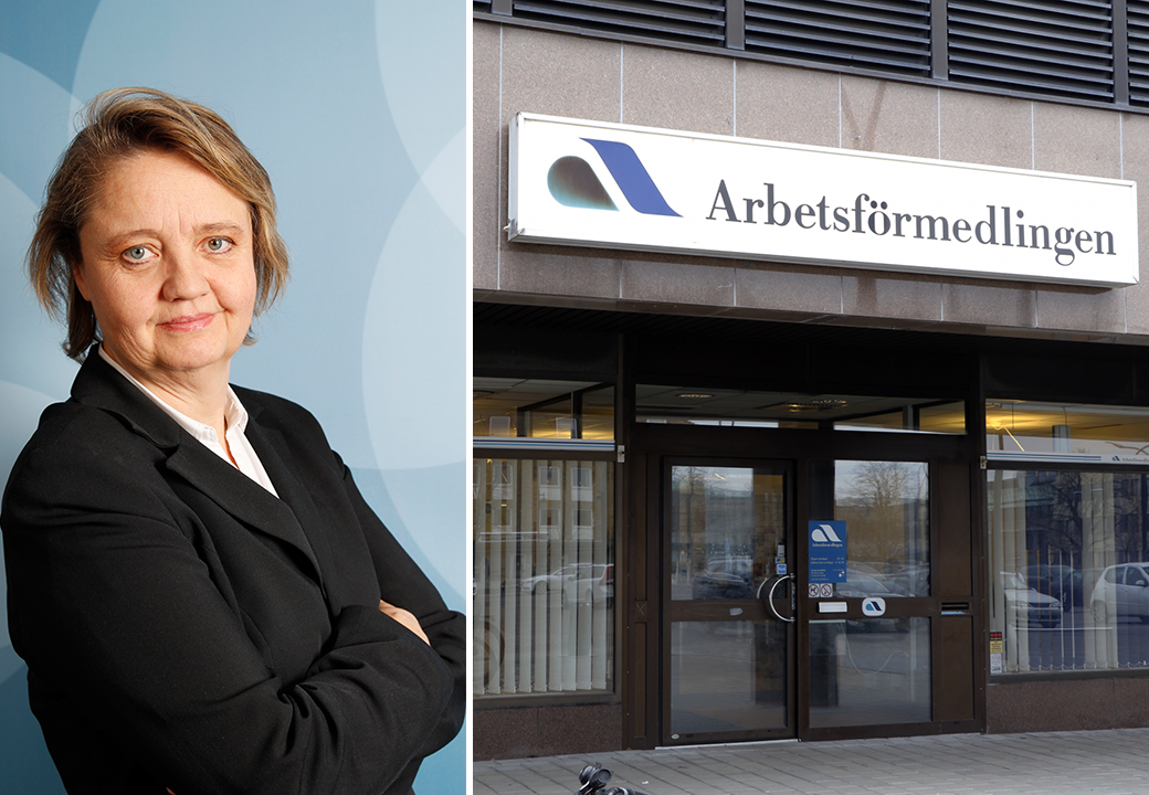 Ursula Berge och Arbetsförmedlingens fasad