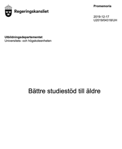 Bättre studiestöd till äldre, U2019/04318/UH